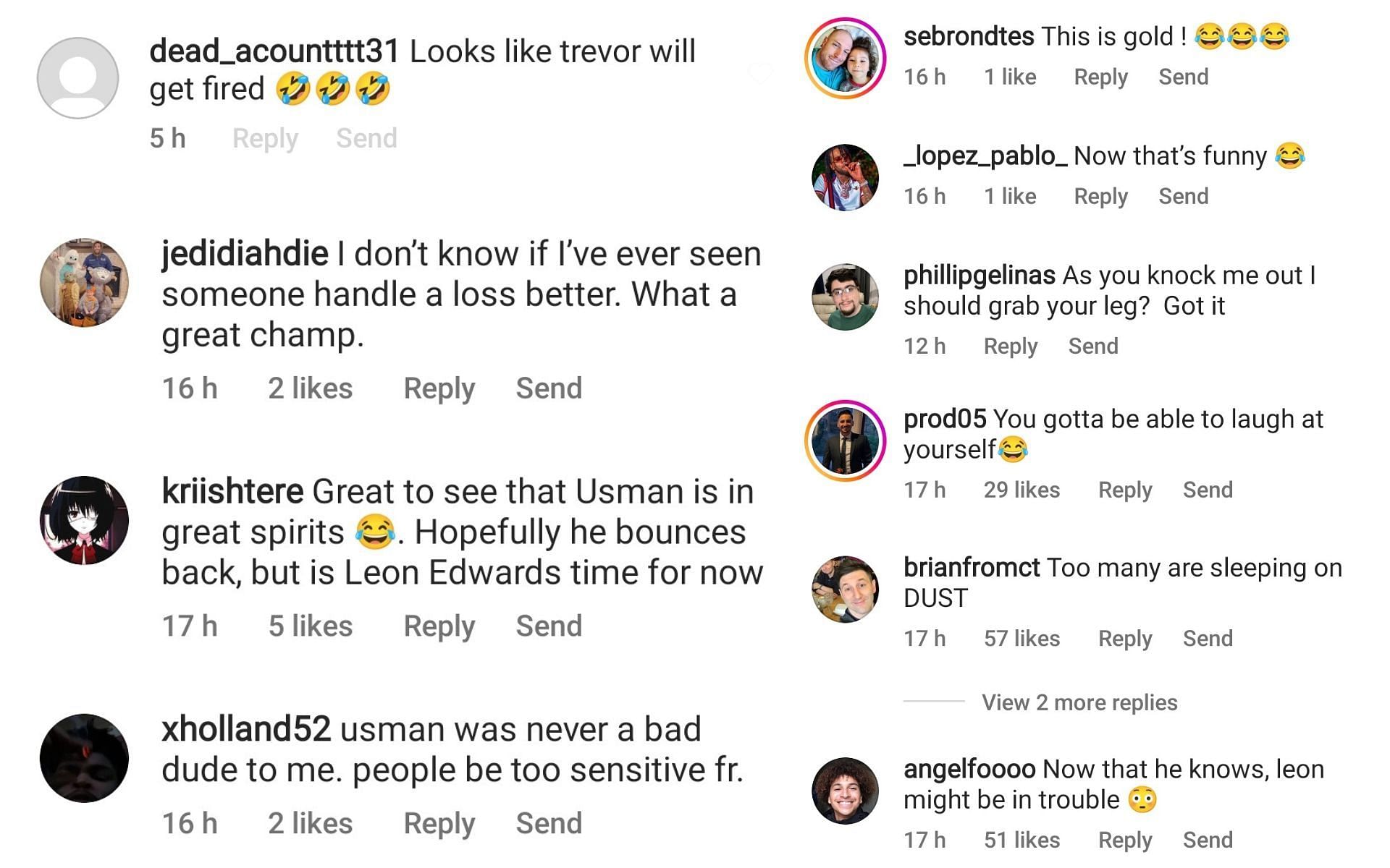 Fans hilariously react to Kamaru Usman sharing D.U.S.T. meme
